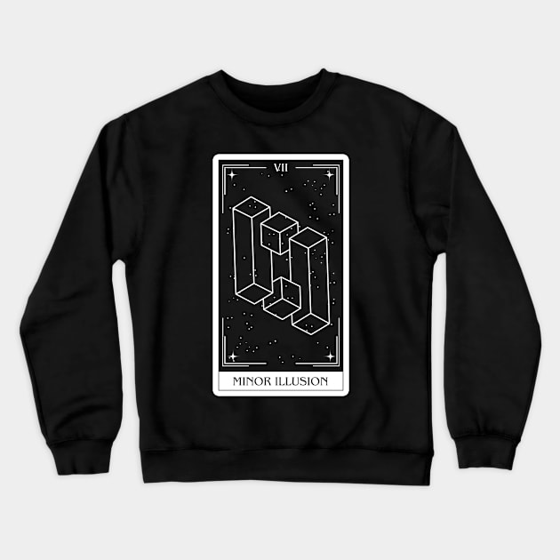 Minor Illusion Dnd 5e Spells Tarot Card Dungeons and Dragons Gift Crewneck Sweatshirt by JaeSlaysDragons